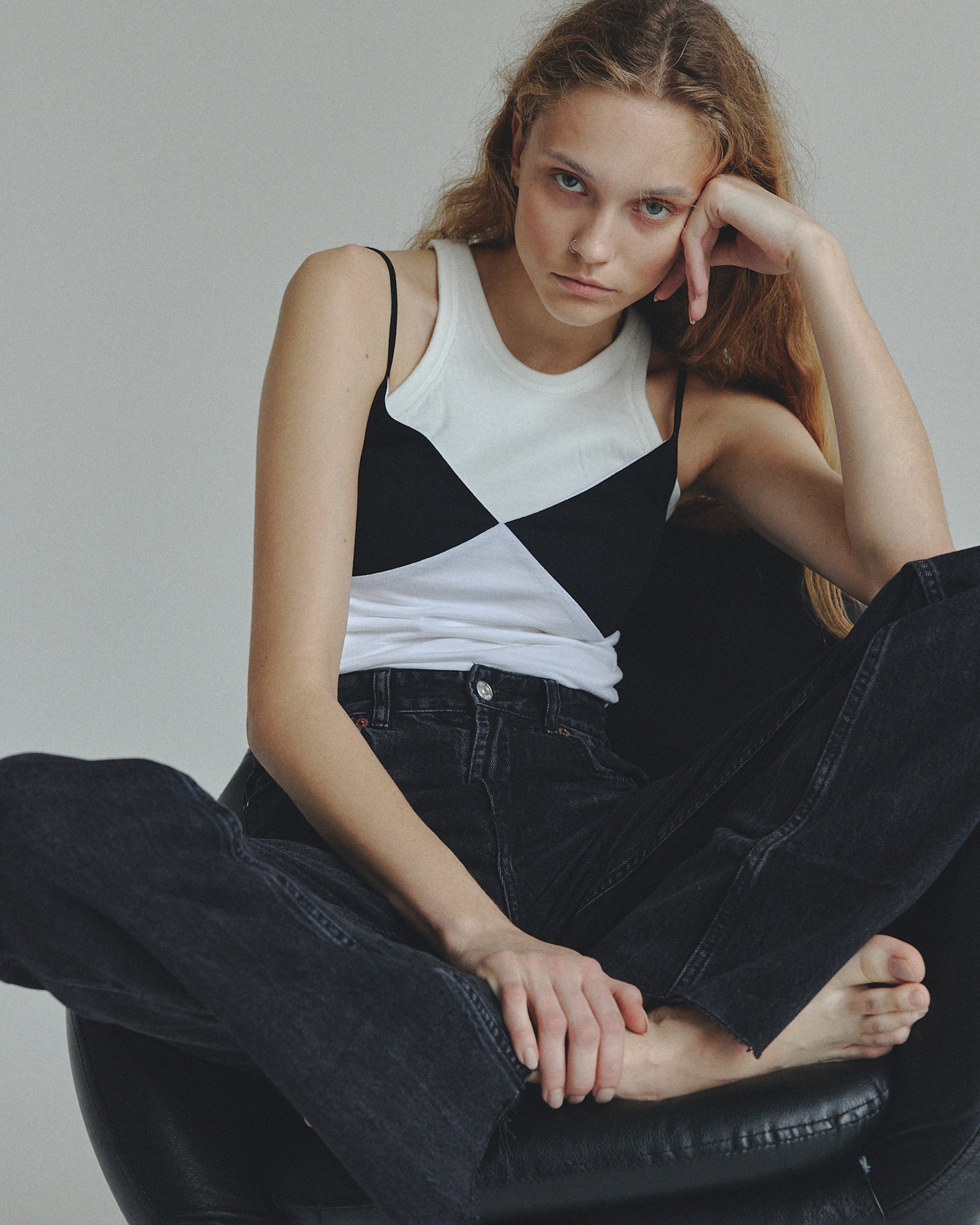 DOUBLE GAUZE AMERICAN SLEEVE BRA TANK TOP（ダブルガーゼ