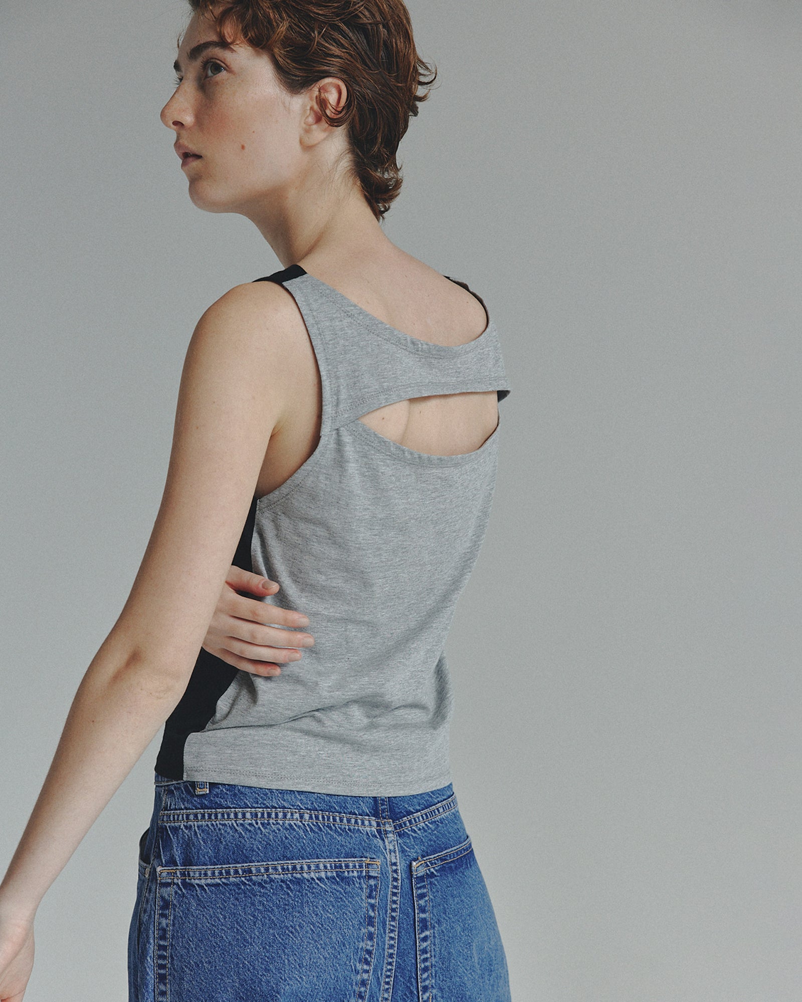 BICOLOR BACK OPEN TANK TOP（バイカラーバックオープン
