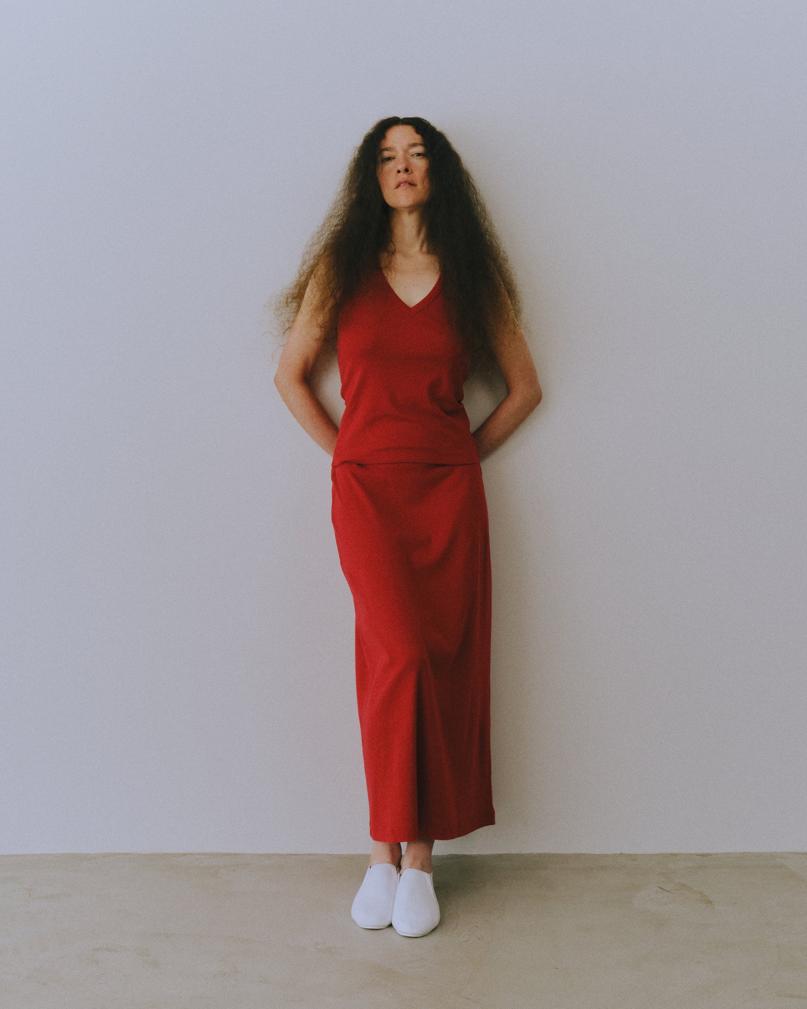 COTTON RIB TIGHT LONG SKIRT（コットンフライスロングスカート