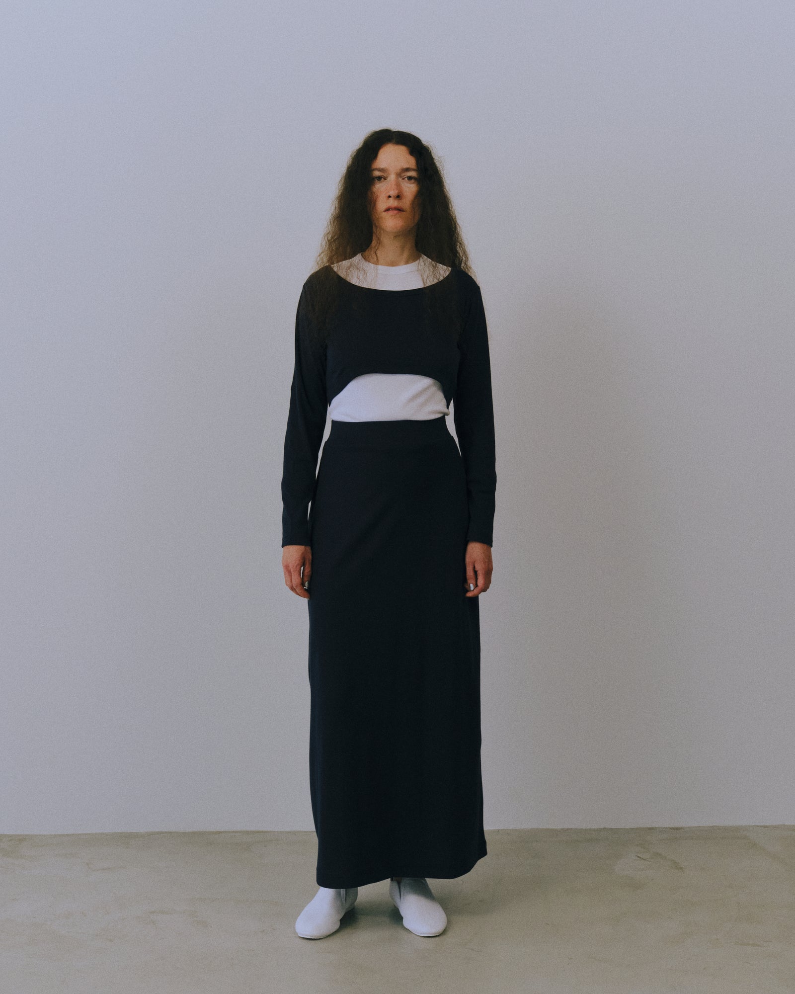 COTTON RIB TIGHT LONG SKIRT（コットンフライスロングスカート
