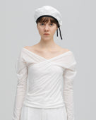 SHEER COTTON SLIT SLEEVE T-SHIRTS（シアーコットンカシュクールトップス）｜ONIT（オニット）OFFICIAL ONLINE STORE
