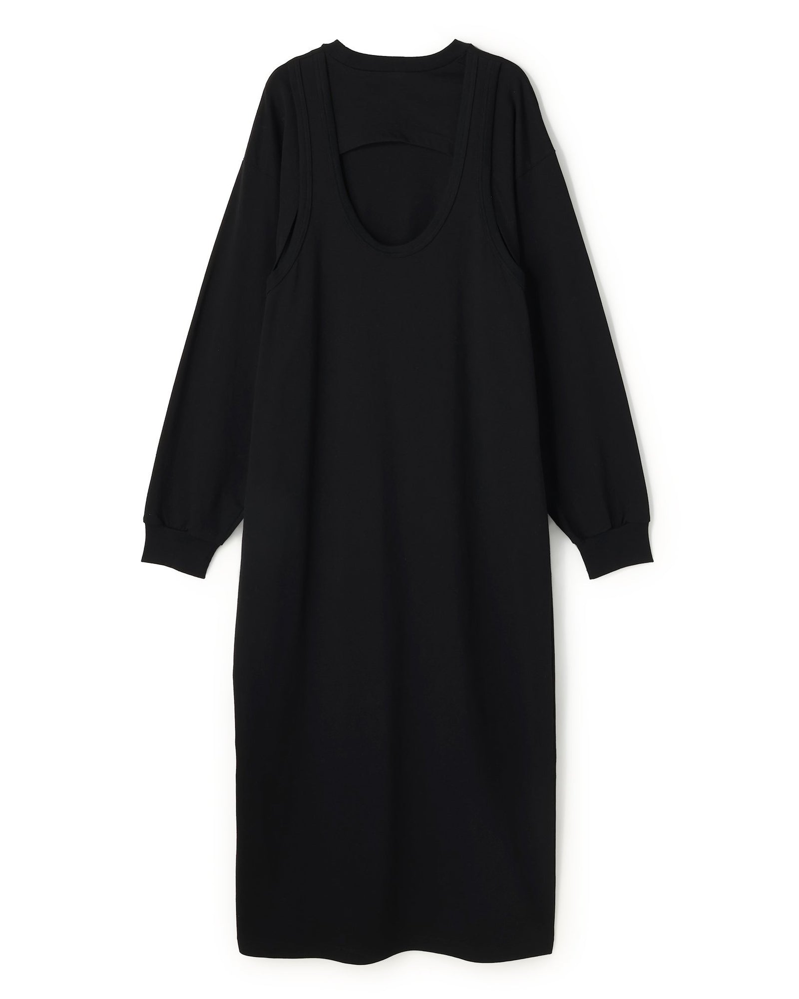ONYX ワンピース 黒 L COTTON BACK DESIGN L/S DRESS（BD天竺バックデザインワンピース
