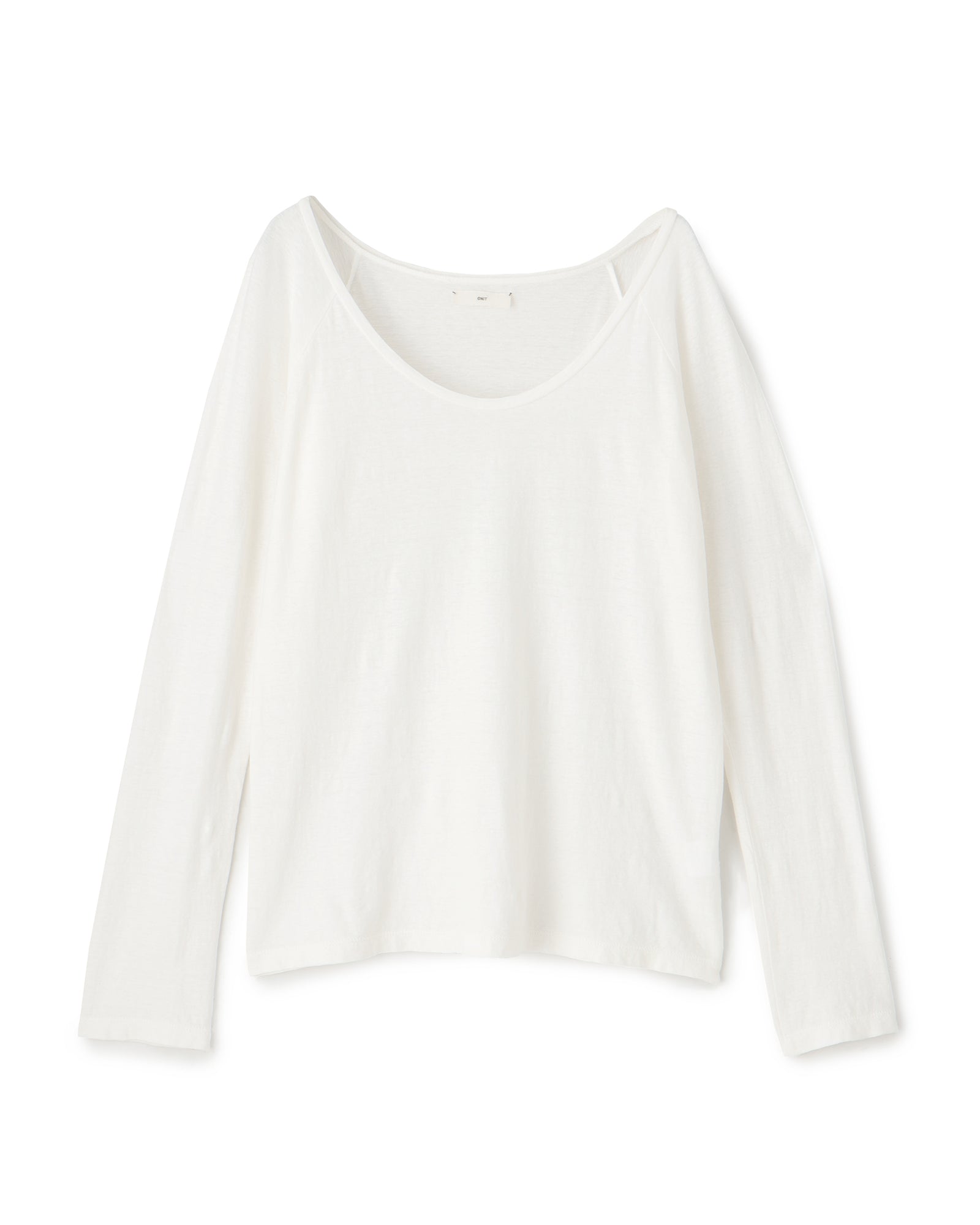 COTTON LINEN WIDE NECK LONG SLEEVE T-SHIRT（コットンリネン